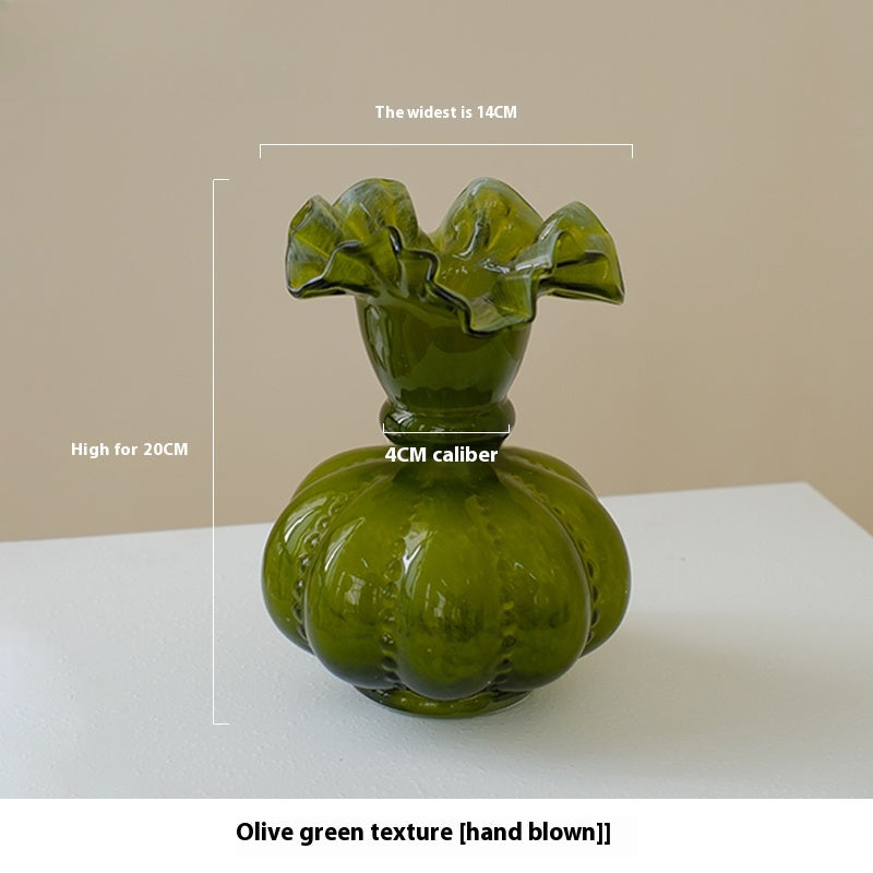 Vase medieval gradual change retro French handmade glazed flower arrangement | Wuwei