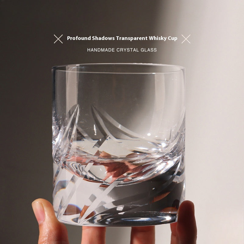 European wine glass transparent glass engraved cut cup | Remember