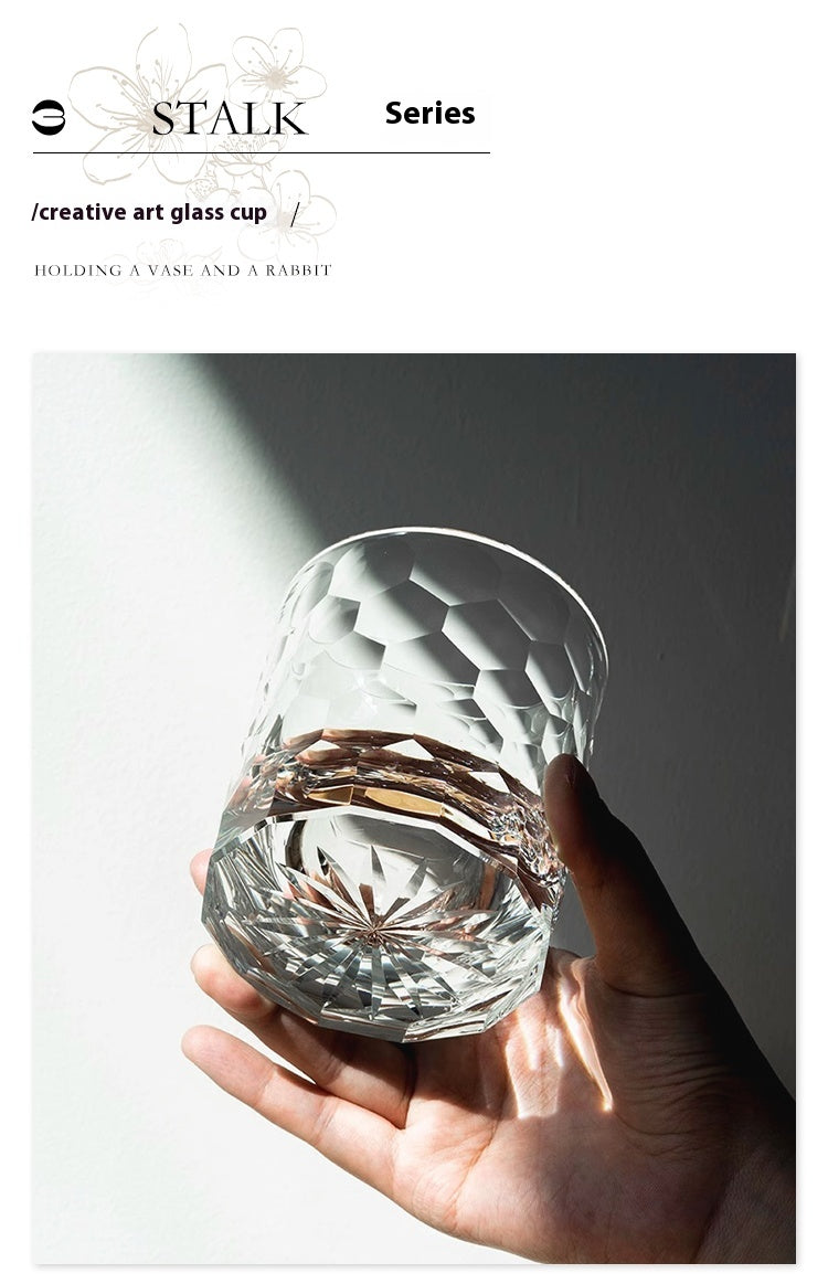 Pink Crystal Cup Glass Edo Cut Handmade Whiskey | Ke Yu