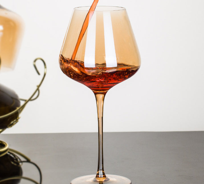 Amber glass tall red wine glass Nordic wine glass decanter set