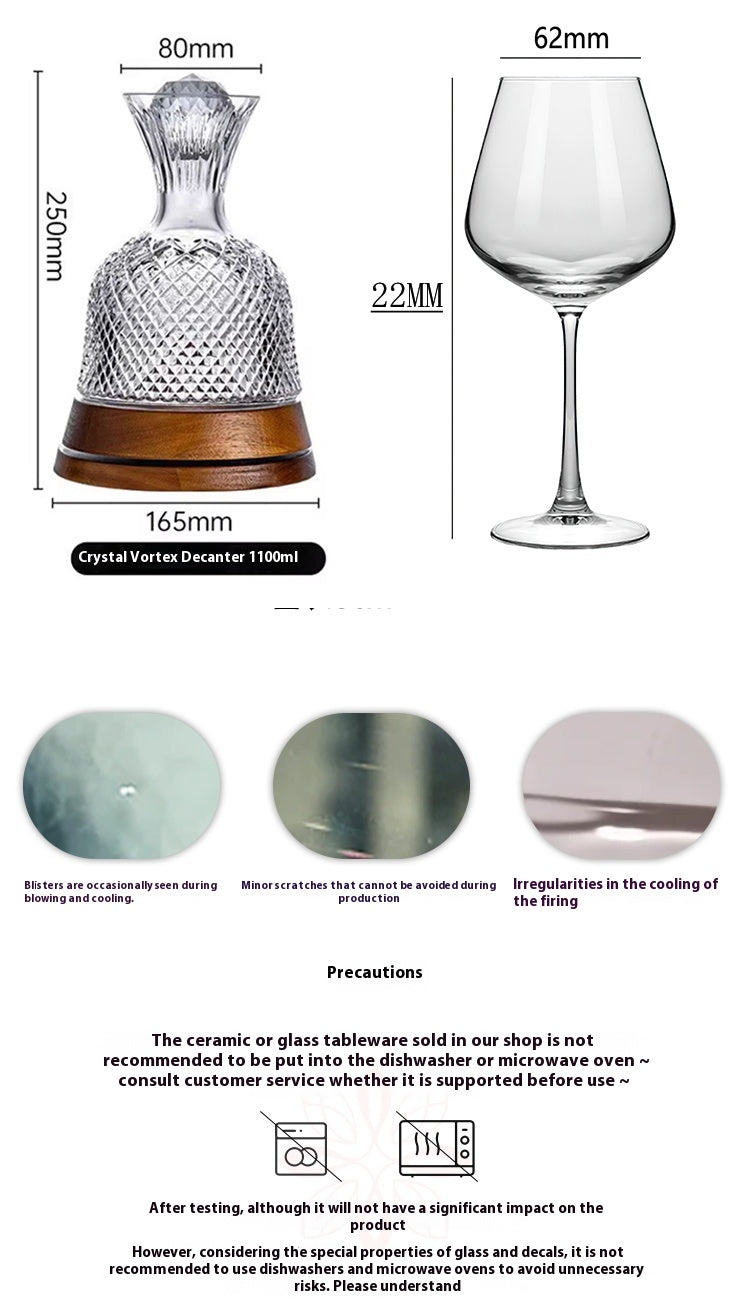 European high-end red wine glass rotating crystal wine decanter wine set