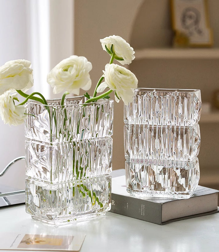 Vase ornament Living room flower arrangement glass transparent ins style light luxury high sense | Ada