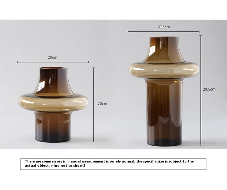 Vase light luxury medieval glass tabletop ornament high-end living room decoration | Focus