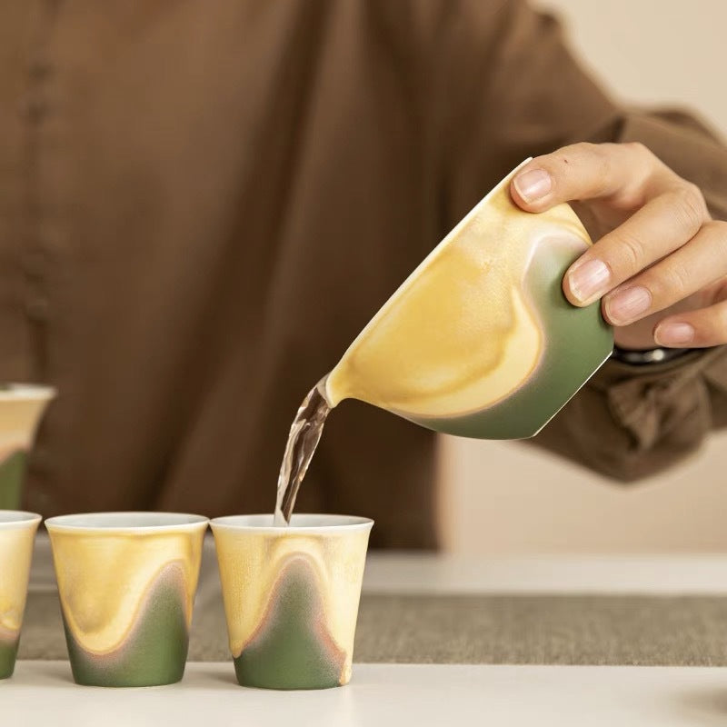 創造的な窯チェンジカンフーティーセットセラミックgaiwa nティーカップギフトボックスtolle Qualität 