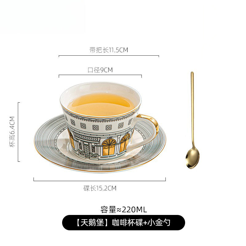 Tlife · Schwan · Tasse Keramik Kaffeeservice Nachmittagstee Phnom Penh Europäischer leichter Luxus | Schwanenschloss