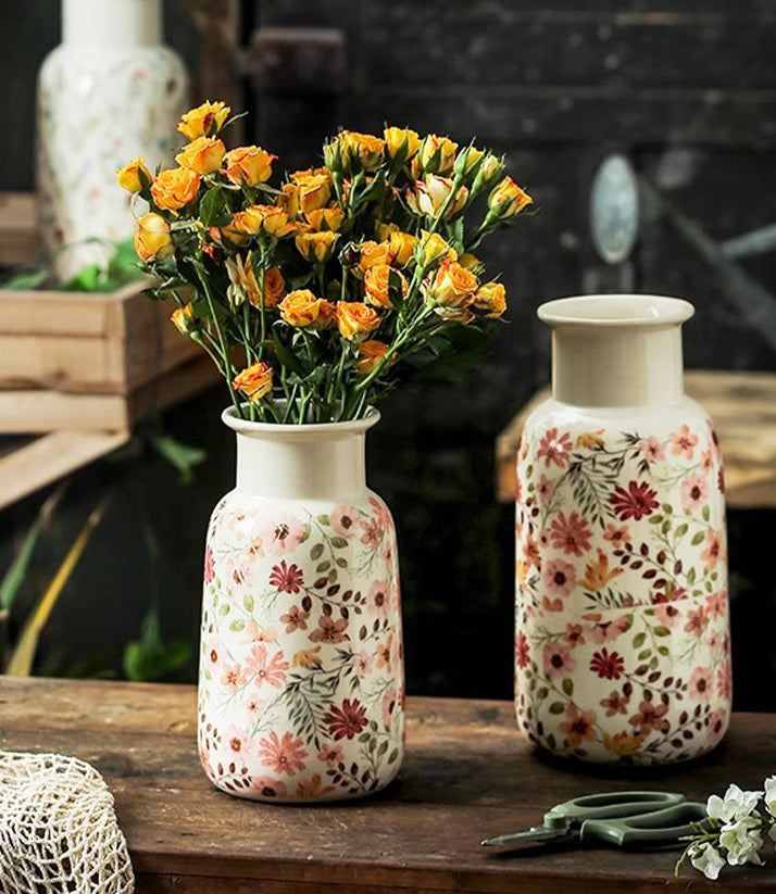 Vase Ceramic Flower Arranger Pastoral Creative Style Home Decoration Ornament | Poetic
