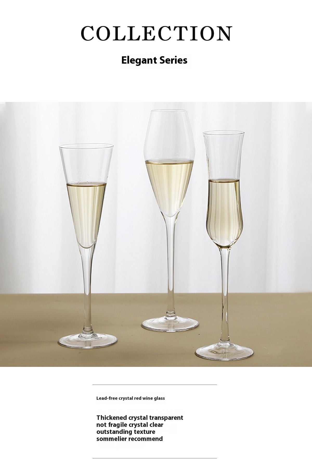 High-end luxury champagne glass household crystal glass goblet creative | elegant