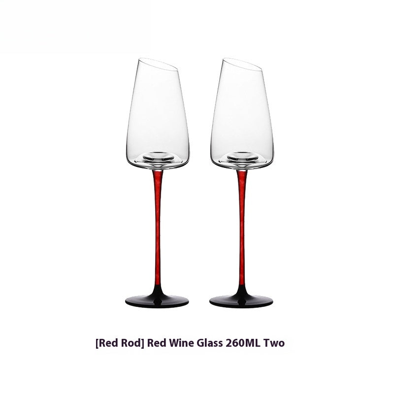 European Champagne Glass Set Creative Crystal Glass Wine Glass Goblet | Red Rod