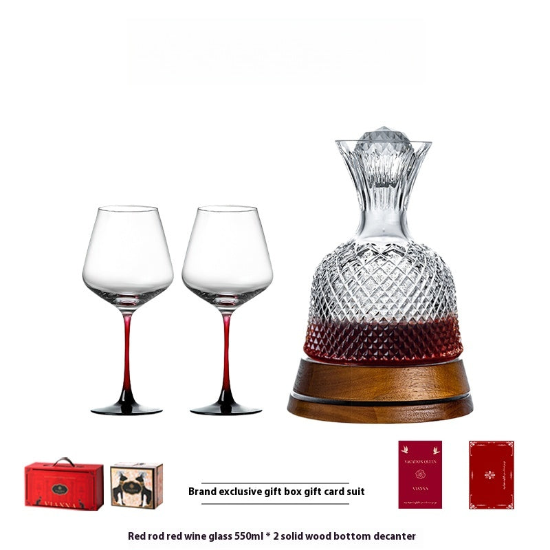 European high-end red wine glass rotating crystal wine decanter wine set
