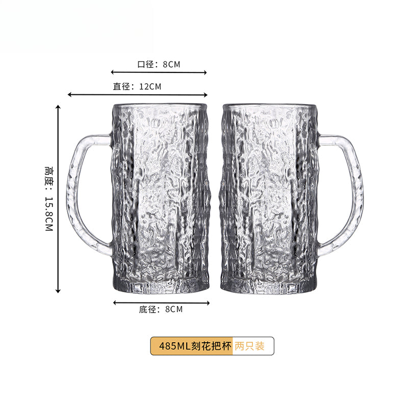 Premium Sense Draft Beer Cup with Handle Large Capacity Crystal Glass Set | Bark