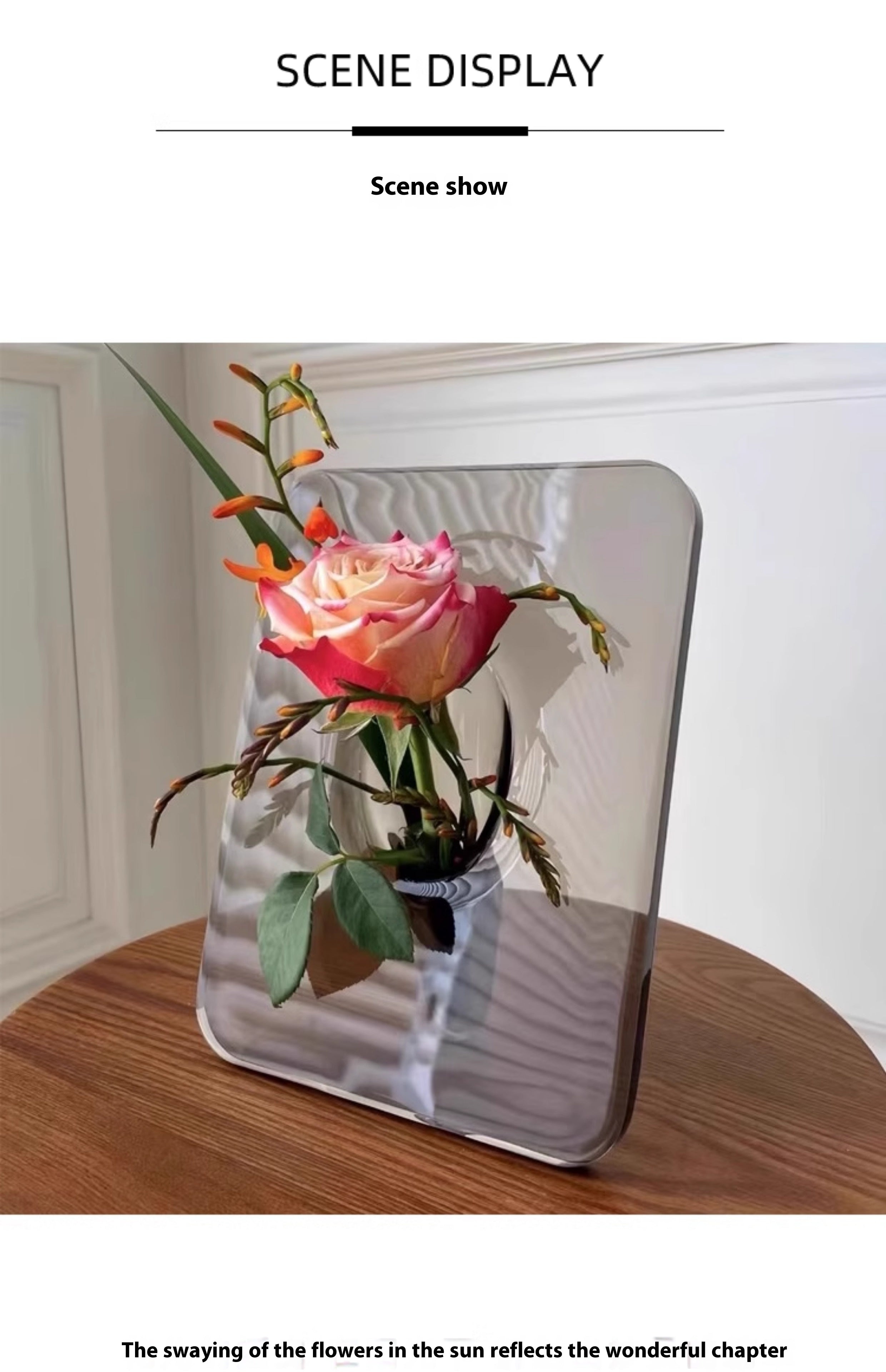Vase Nordic ins premium sense transparent desktop porch flower arrangement ornament | Photo frame