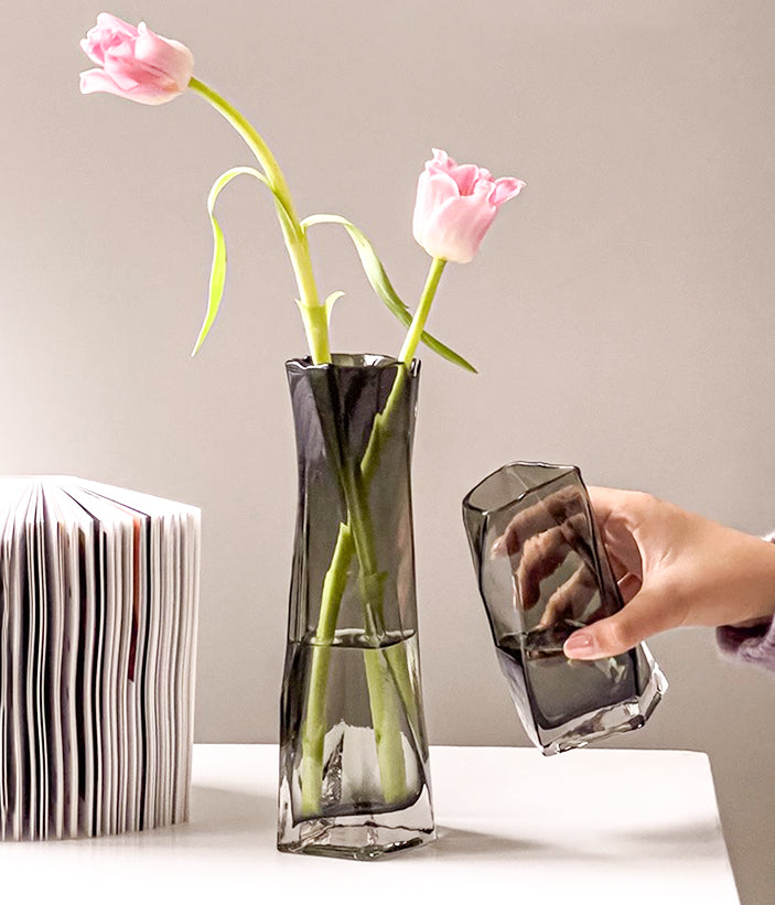 Tlife · Beauty · Vase Light Luxury High-end Ornament Flower Arrangement Living Room Glass Creative Art | Ermei