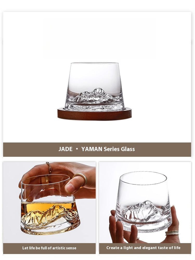Cup with Japanese Whiskey Glass Guanshan Cup Crystal Glass Snow Mountain Cup | Yuman