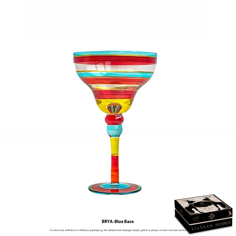 High-value hand-painted stained glass red wine glass cocktail glass birthday gift