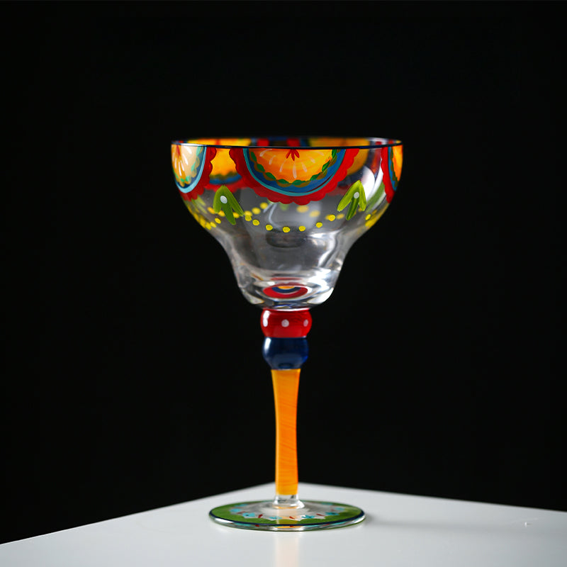 High-value hand-painted stained glass red wine glass cocktail glass birthday gift