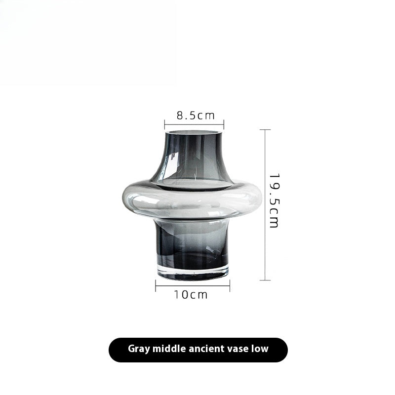 Vase light luxury medieval glass tabletop ornament high-end living room decoration | Focus