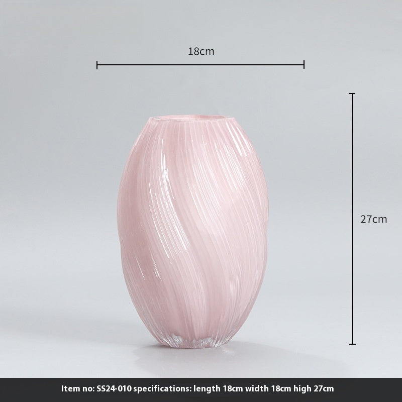 Vase Irregular Twist Glass Flower Arranger Modern ins Home Ornament | Spiral