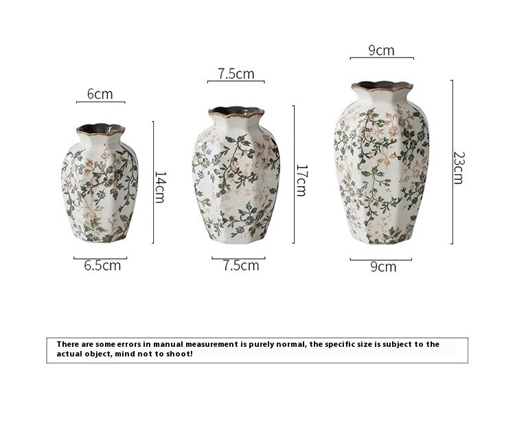 Vase retro star anise ceramic ice crack ornament living room new Chinese style | Linglong