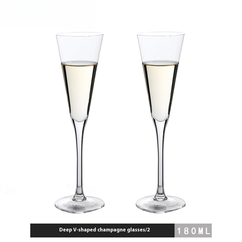 High-end luxury champagne glass household crystal glass goblet creative | elegant