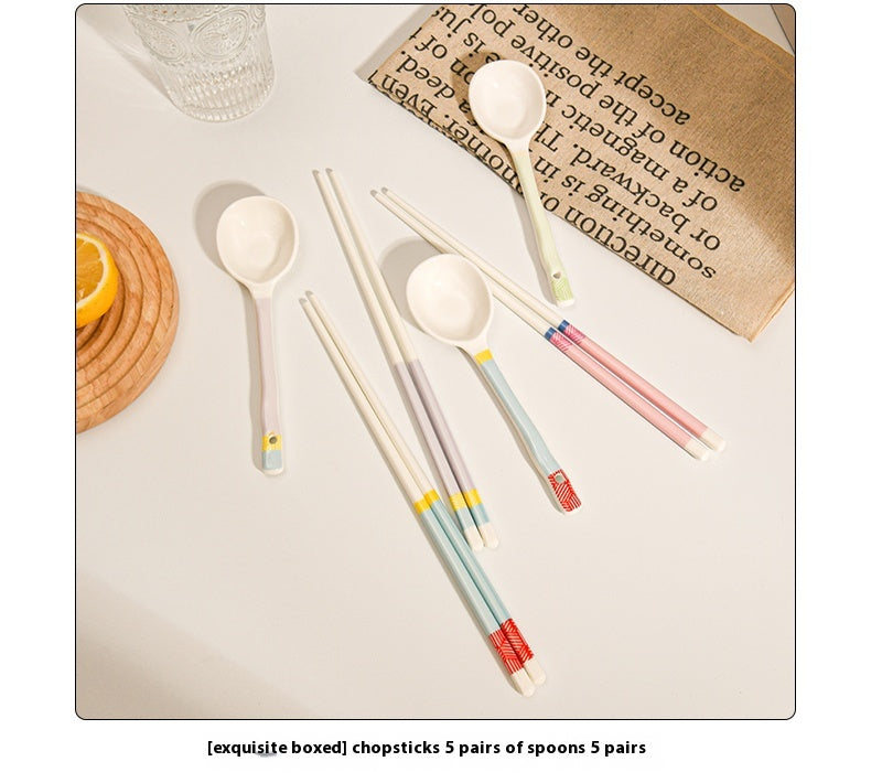 Tlife · Block · Essstäbchen aus Keramik, hochwertig, antibakteriell und schimmelresistent, für eine Person, ein Essstäbchen, hitzebeständig, japanischer Stil | Farbabstimmung