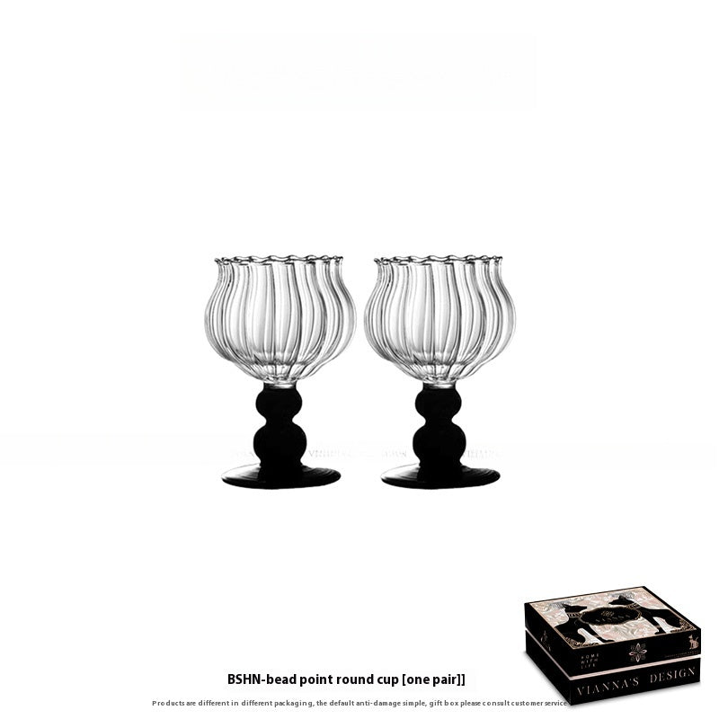 Medieval Creative Glass Wine Glass Household Black Rod Tall Juice Glass Wine Glass