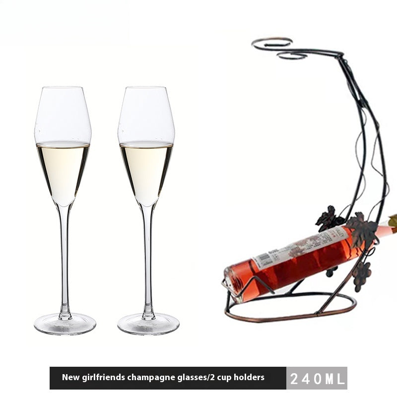 High-end luxury champagne glass household crystal glass goblet creative | elegant