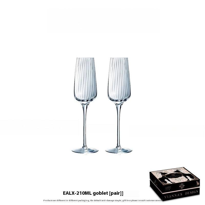 Nordic minimalist striped glass red wine glass tall champagne glass wine glass