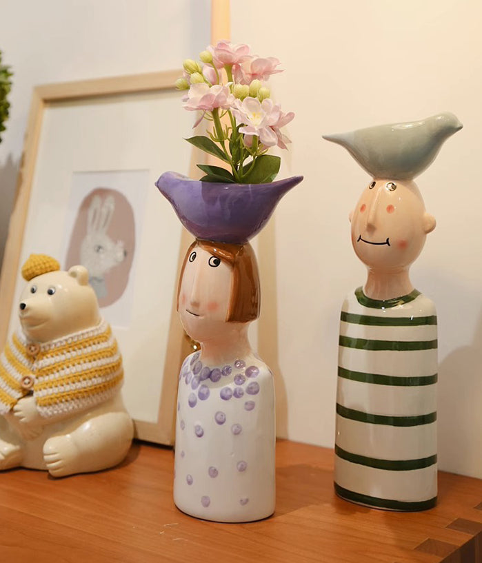 Vase ceramic fun hydroponic home decoration ornament housewarming gift | Dream