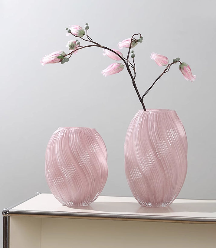 Vase Irregular Twist Glass Flower Arranger Modern ins Home Ornament | Spiral