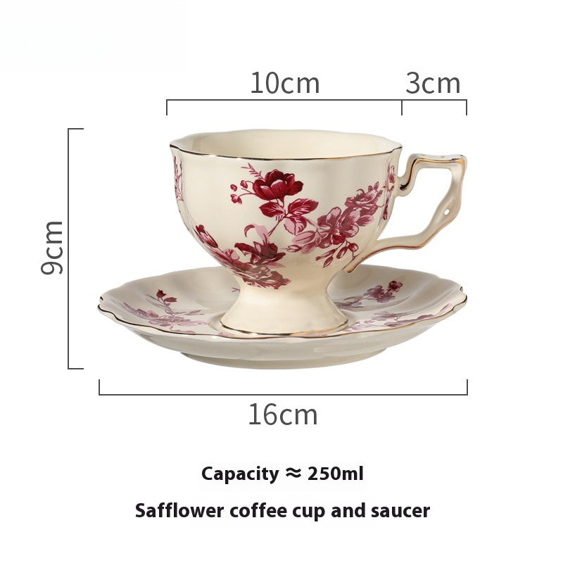 Cup set European coffee cup and saucer set ceramic blue and white porcelain high-end exquisite | French