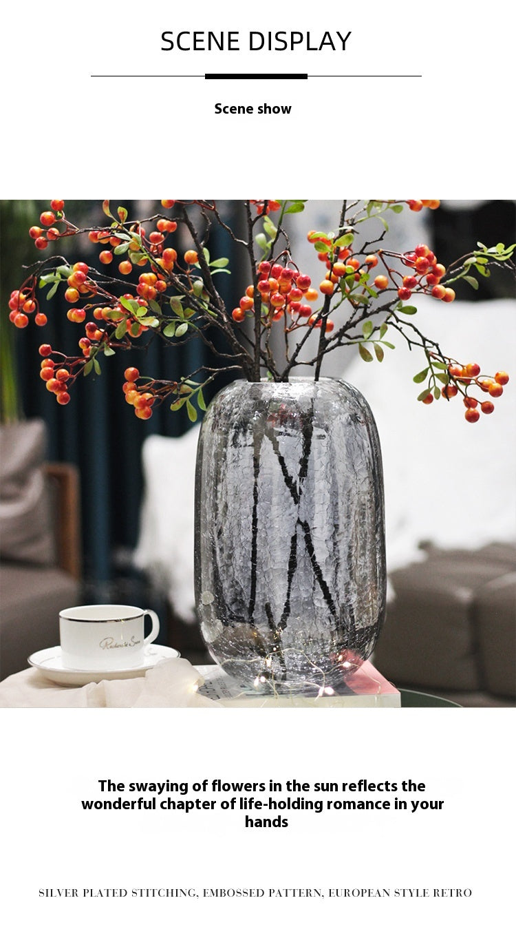 Creative light luxury cracked glass flower arrangement transparent home decoration | Ice flowers
