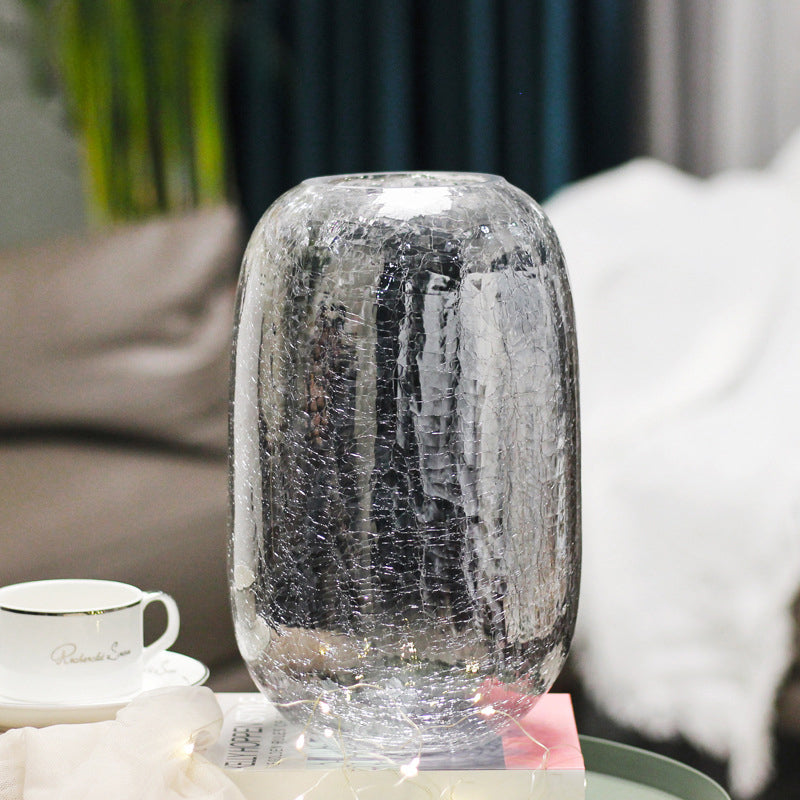 Creative light luxury cracked glass flower arrangement transparent home decoration | Ice flowers