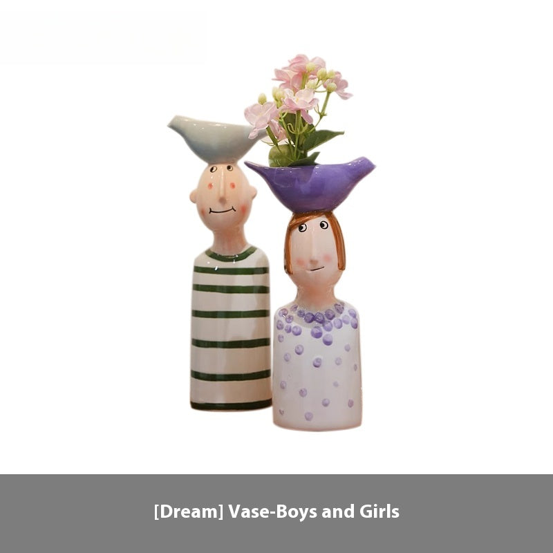Vase ceramic fun hydroponic home decoration ornament housewarming gift | Dream
